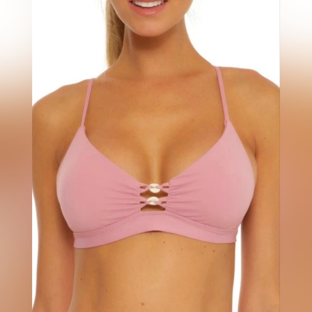 Isabella Rose Bikini Top Size D Cup Large L M Medium String Tie Seashells NWT
